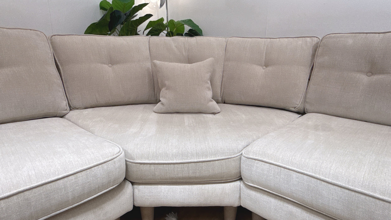 Sofology Cricket Fabric 1 Corner 2 in Smooth Textured Chenille Stone