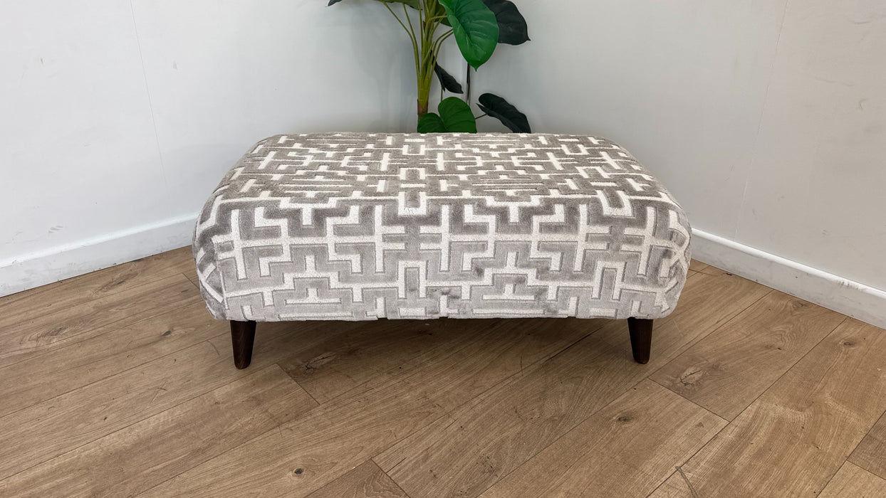 Sofology Mayfair Fabric Designer Footstool in Pebble