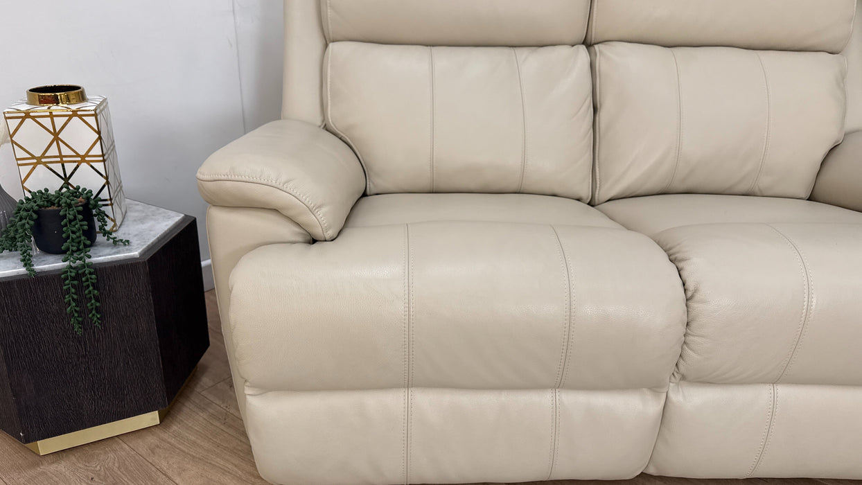 Sofology Gracie Leather 2 Seater Power Recliner in Trusty Sheen Bone China