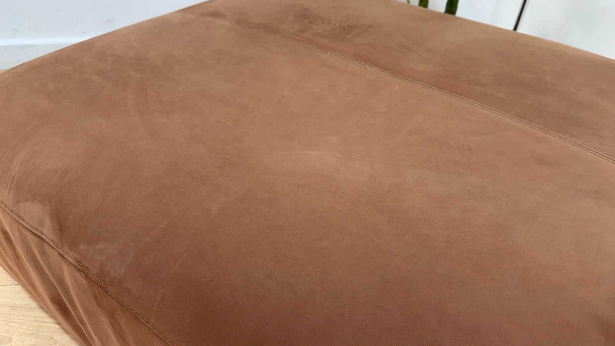 Sofology Tessuto Fabric Designer Footstool in Lifestyle Nubuck Feel Pecan