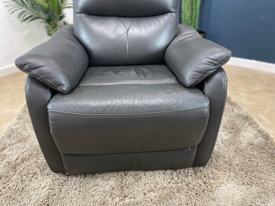 Albion Leather Chair Charcoal -  Manual Recliner (WA2)