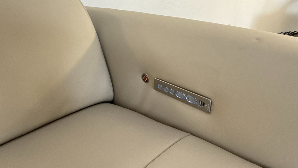 Sofology The Riviera Leather 2.5 Seater Power Recliner/Headrest Heated Seat in Trusty Super Matt Stone