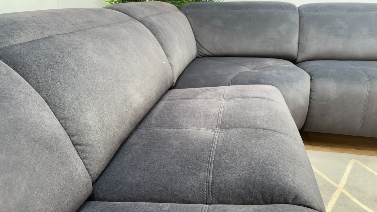 Sofology Marvella Fabric 3 Corner 1.5 Power Recliner/Headrest in Lifestyle Flecked Anthracite