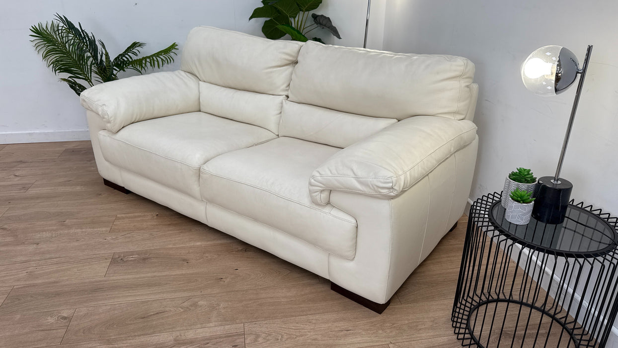 Santino 2 Seater - Leather Sofa - Hampshire Aspen White