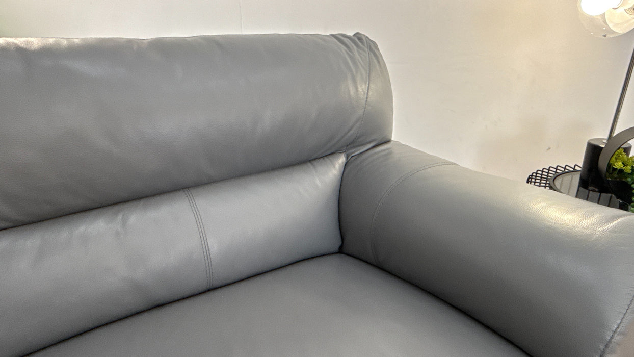 DFS Danbury Leather 3 Seater in Fossil Grey