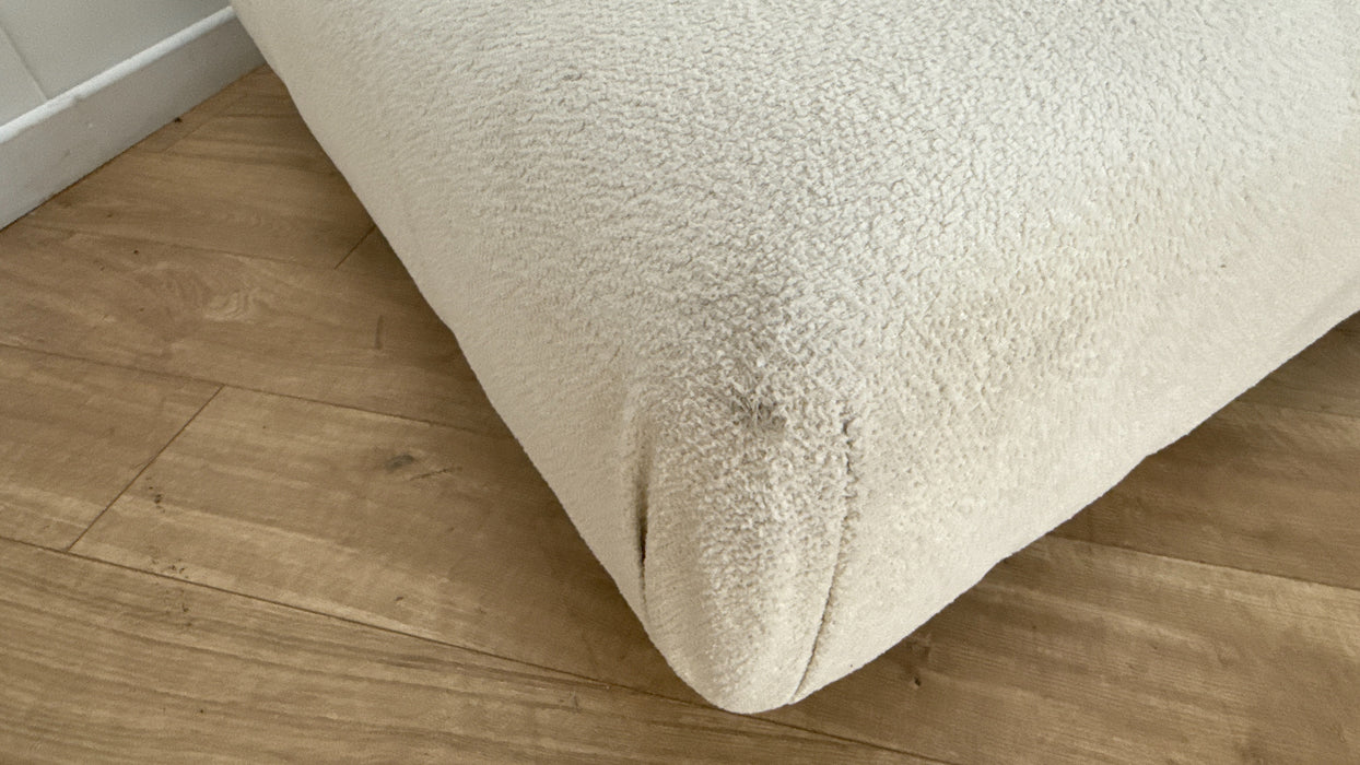 Sofology The Marble Arch Fabric Designer Footstool in Cosy Boucle Plain Ecru