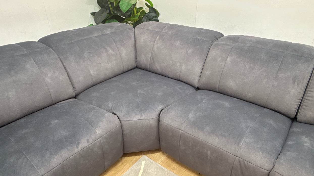 Sofology Lumiere Fabric 3 Corner 3 Power Recliner/Headrest Heated Seats in Lifestyle Flecked Charcoal