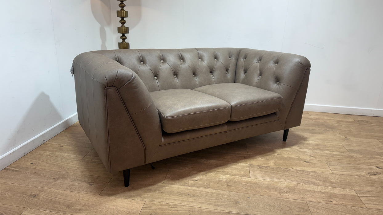 Sofology Bridgerton Leather 2 Seater in Relaxed Natural Grain Taupe Mix