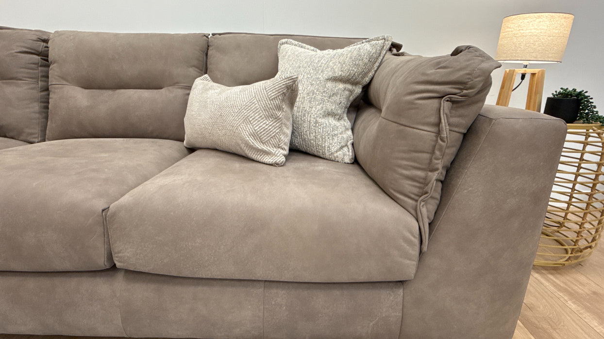 Strato 2 Corner 2 - Leather Sofa - Taupe/Natural Mix