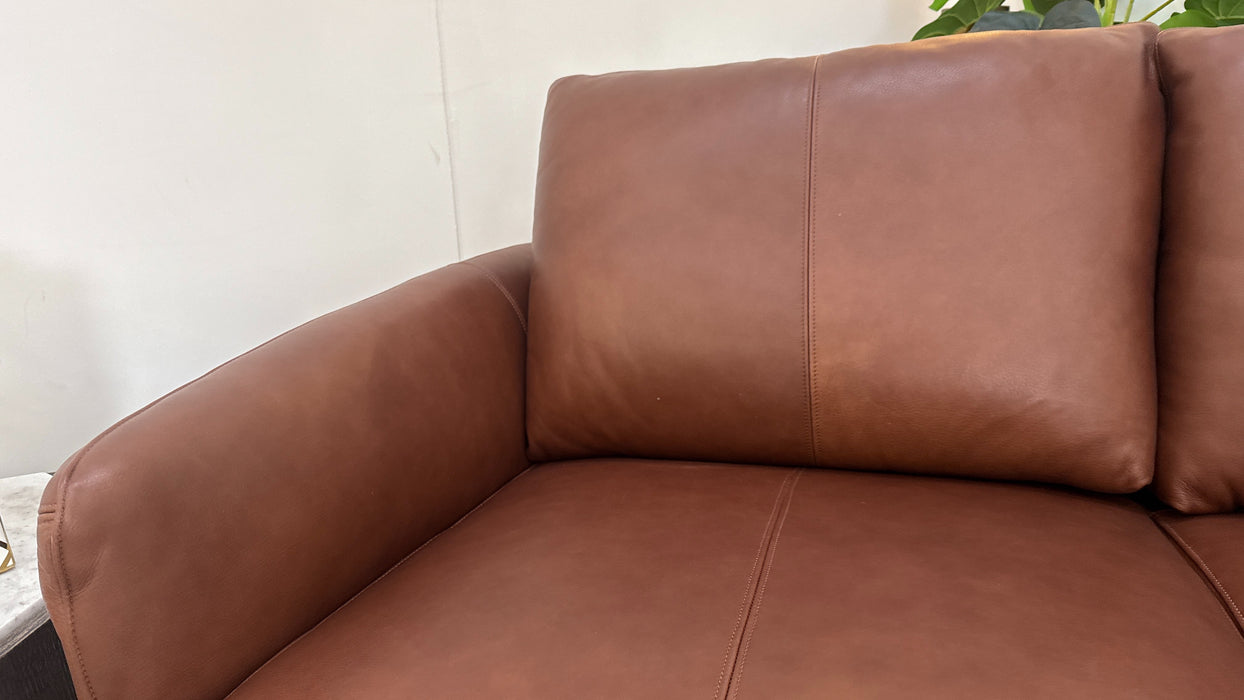 Sofology Adler Leather 2 Seater in Relaxed Soft Brown