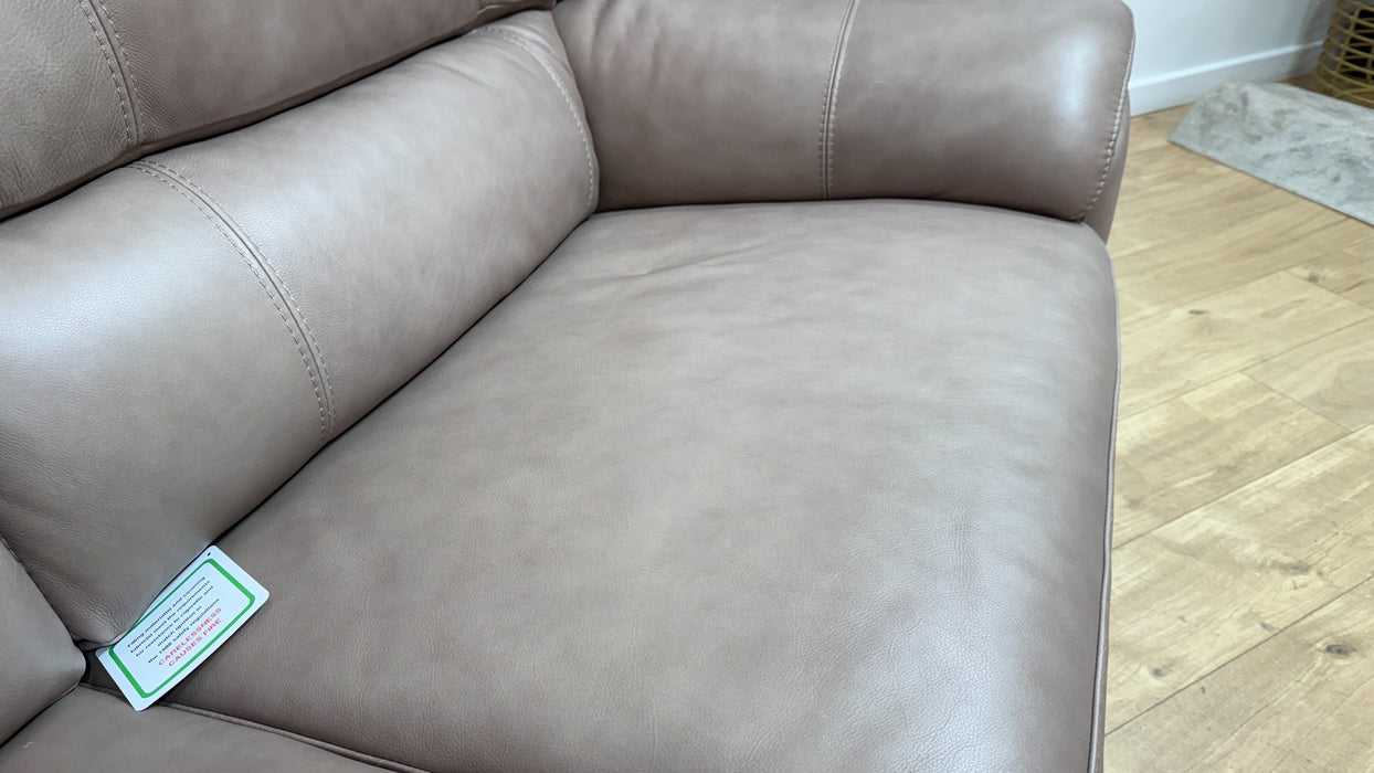 Sofology Santina Leather 3 Seater in Relaxed Soft Stone