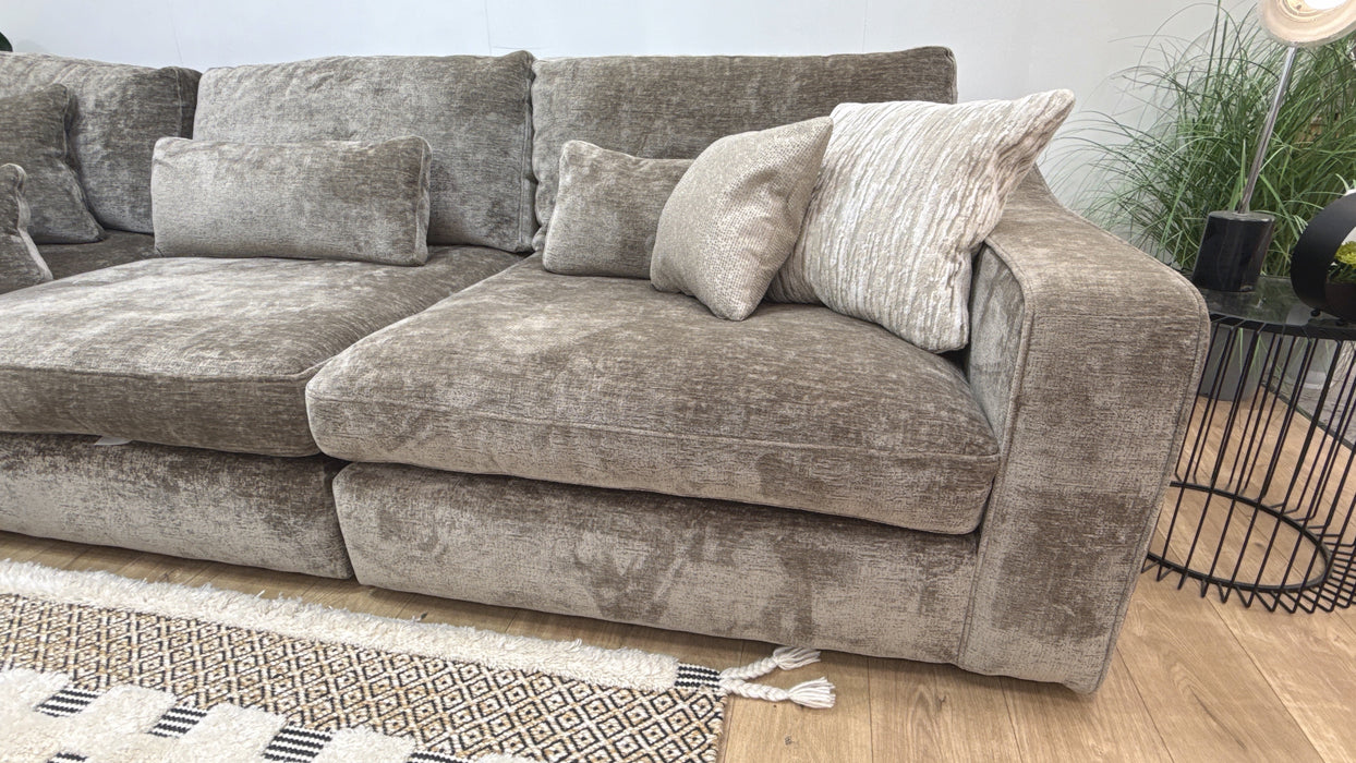Sofology Bellagio Fabric 3 Corner 3 Reversible Feather Flex Seats in Chunky Luxe Chenille Fennel Mix