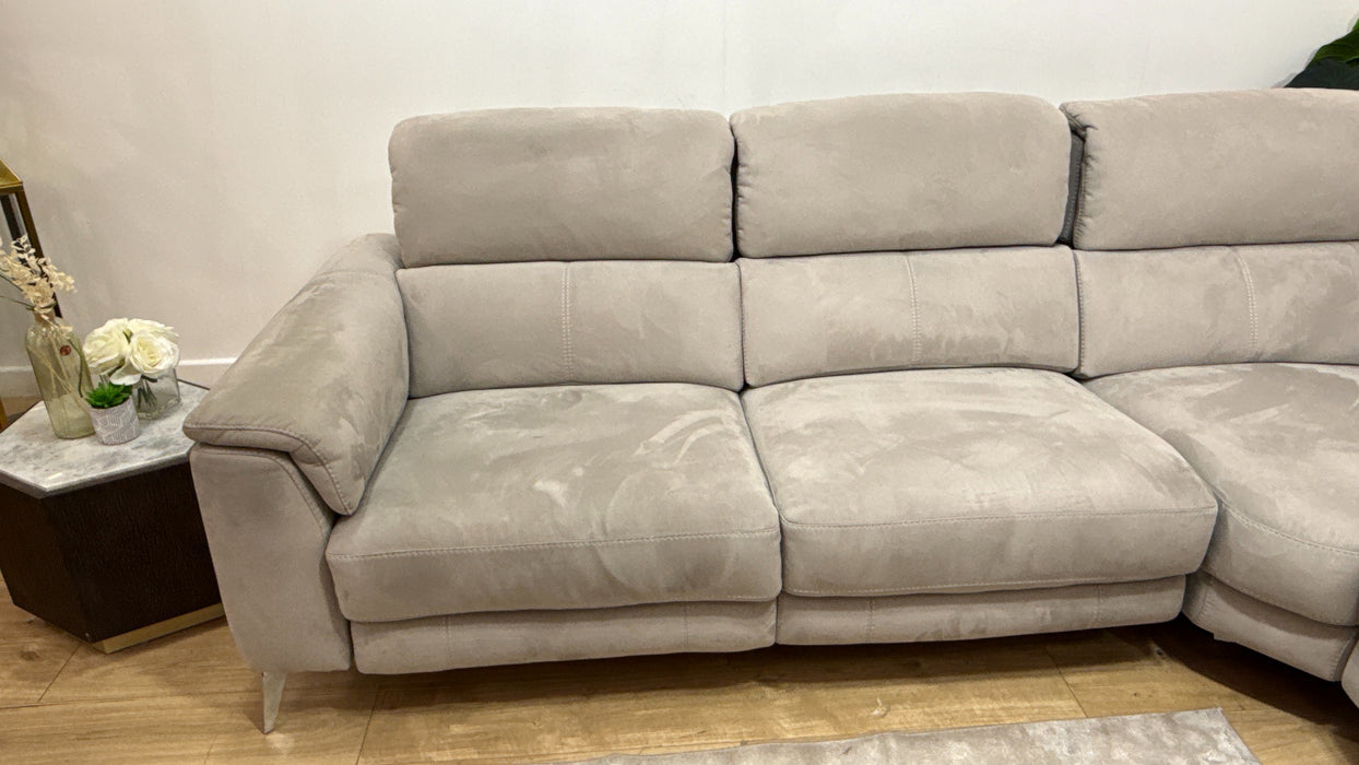 Sofology Illinois Fabric 2 Corner 1 Power Recliner/Headrest x 1 in Lifestyle Textured Grey