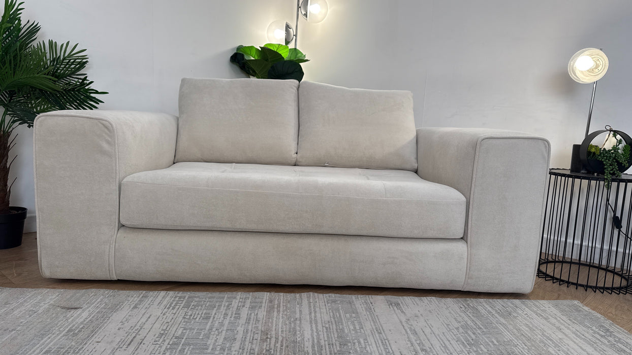 Sofology Ascot Fabric 2 Seater Bench Seat in Soft Sherpa Natural Mix