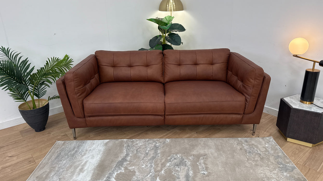 Muse 2.5 Seater Sofa - Leather - Matte Espresso