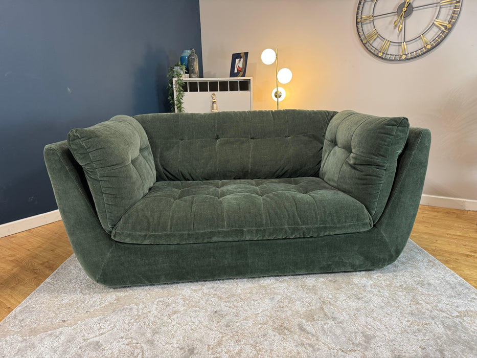 Sofology Cocoon Fabric 2 Seater Relaxed Chenille Pine
