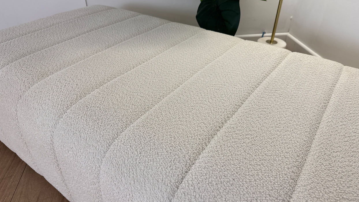 Sofology Marble Arch Bench Footstool in Cosy Boucle Plain Ecru