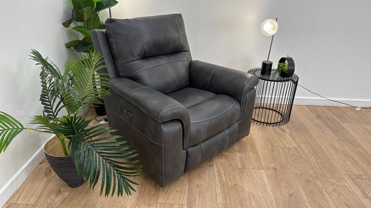 DFS Evander Fabric Recliner Chair in Grey