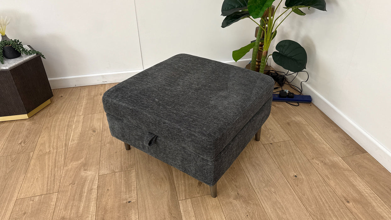 Sofology The Hackney Fabric Storage Footstool Memory Foam in Linen Look Chenille Natural