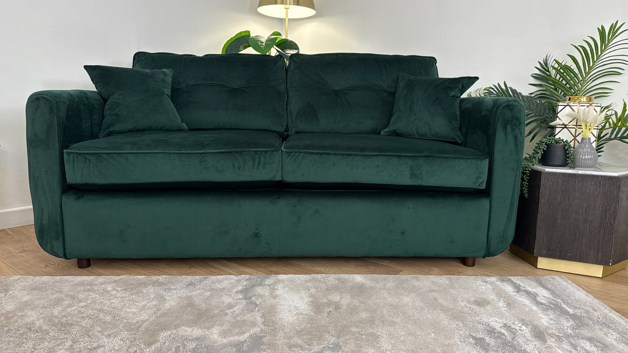 Sofology Islington Fabric 3 Seater Hypnos Deluxe Sofa Bed in Sleek Green