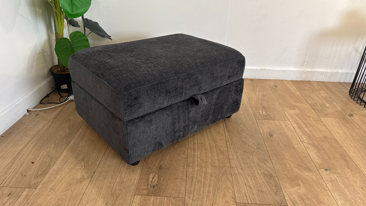 Sofology The Portobello Fabric Foam Storage Footstool in Teddy Chenille Black