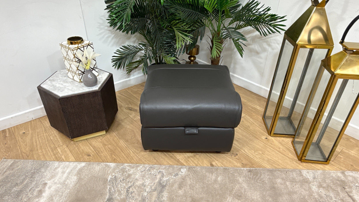 Sofology Ezra Leather Storage Footstool in Trusty Sheen Charcoal