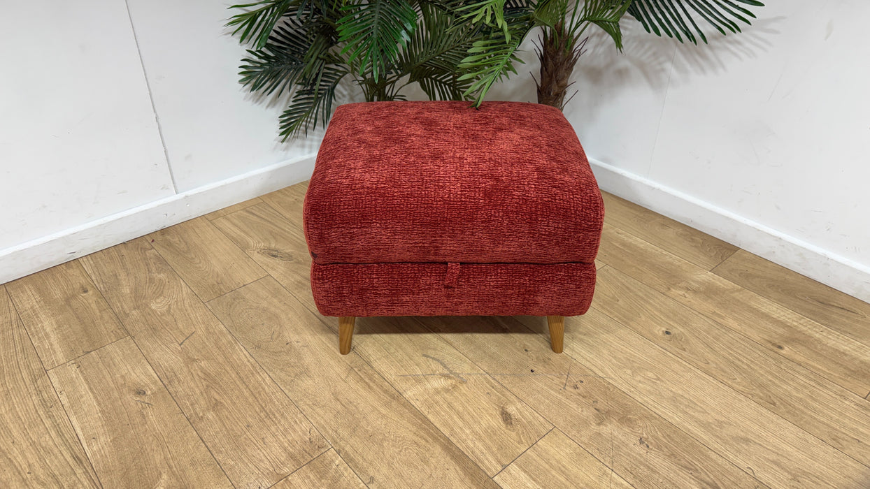 Sofology Hygge Fabric Storage Footstool in Heavy Textured Chenille Rust