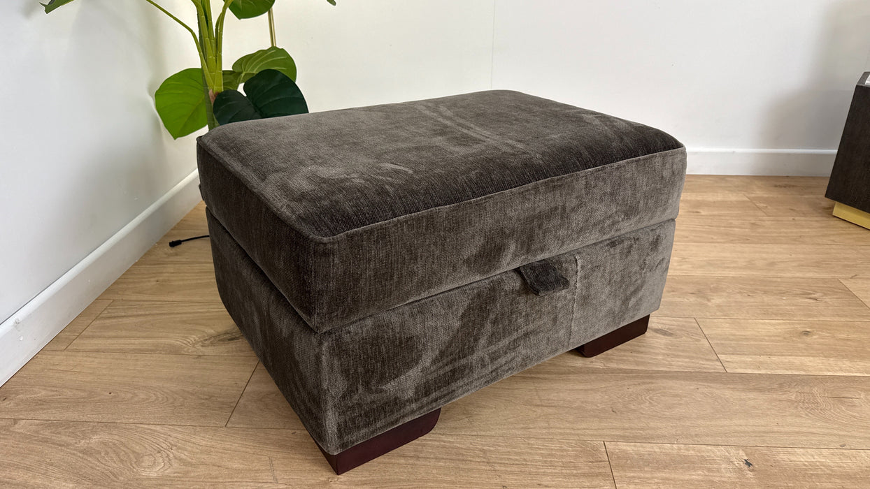 Sofology The Valentina Fabric Storage Footstool in Luxury Deep Pine