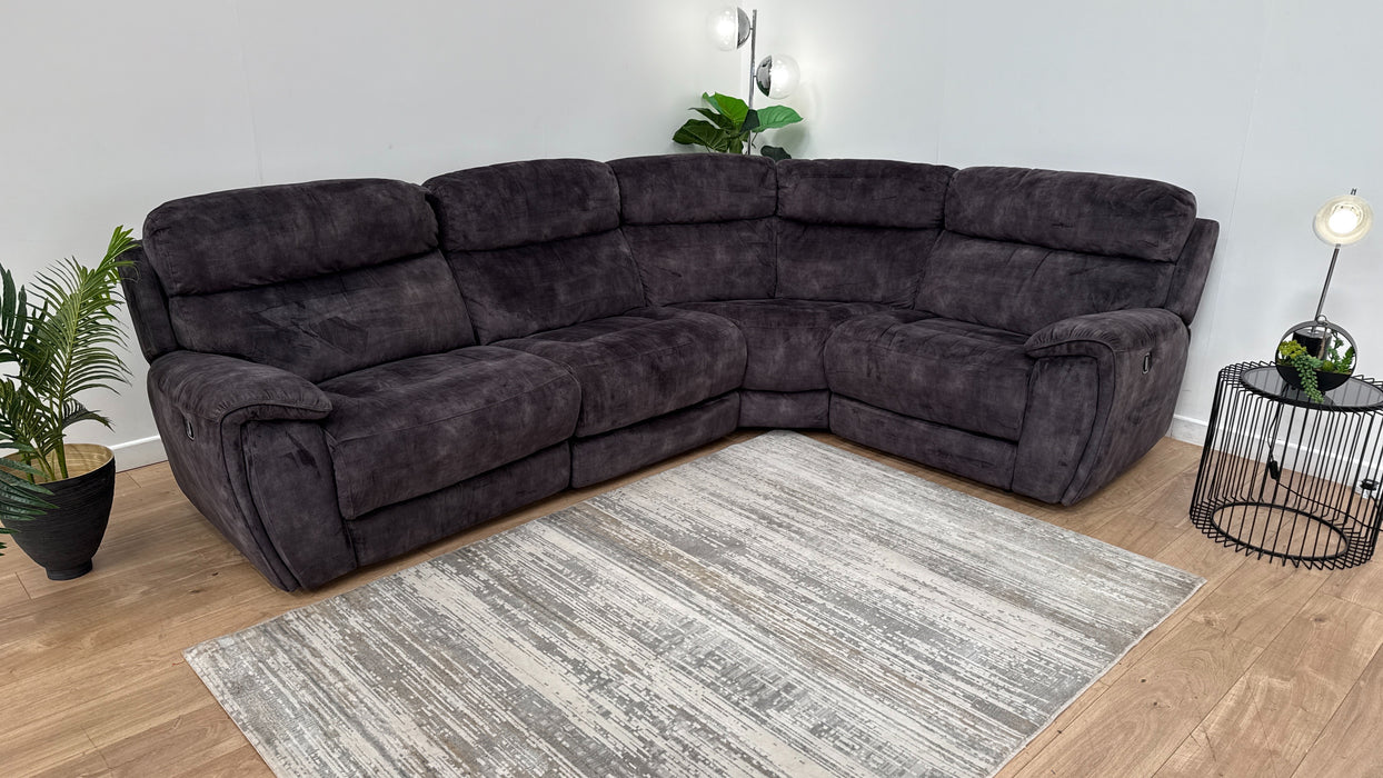 Sofology Radley Fabric Recliner 2.5 Corner 1.5 in Decent Charcoal