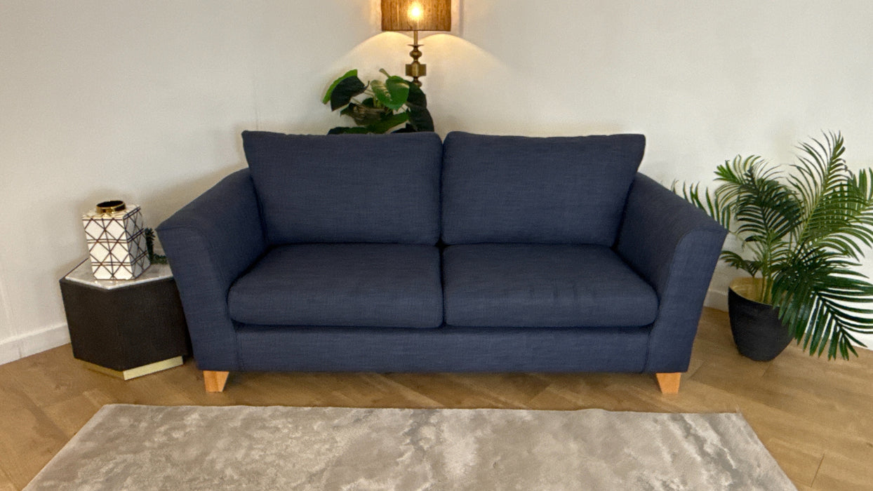 Sofology The Layla 3 Seater Fabric Sofa in Linoso Indigo/Ocean Mix