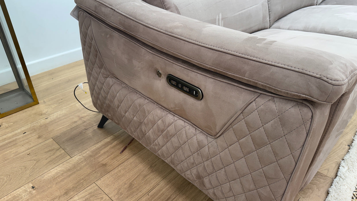 Sofology Ezra Fabric 3 Corner 3 Power Recliner/Headrest Heated Seats in Lifestyle Plush Nutmeg