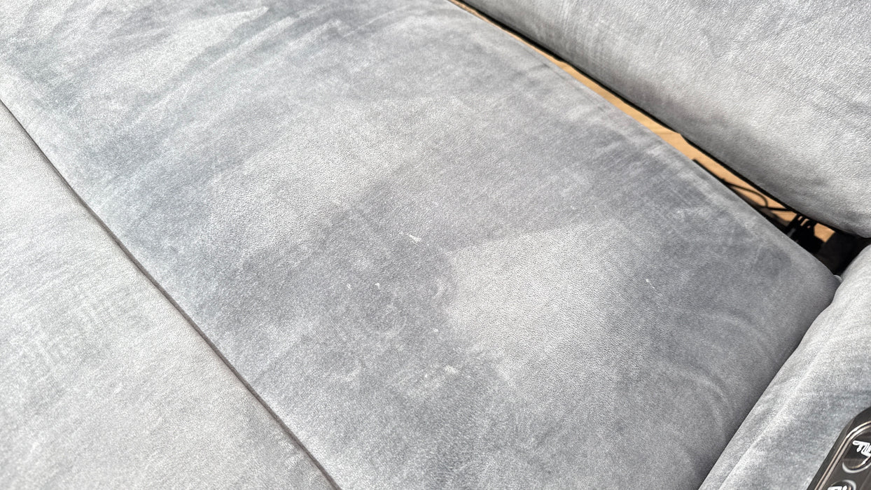 Sofology Renato Fabric 2.5 Seater Console Power Recliner in Heritage Velvet Granite