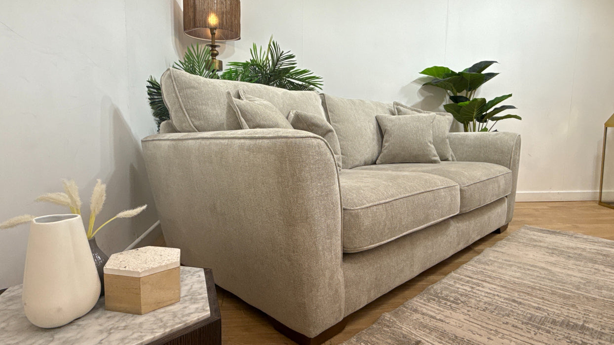 Sofology Newbury Fabric 3 Seater in Linen Look Chenille Truffle