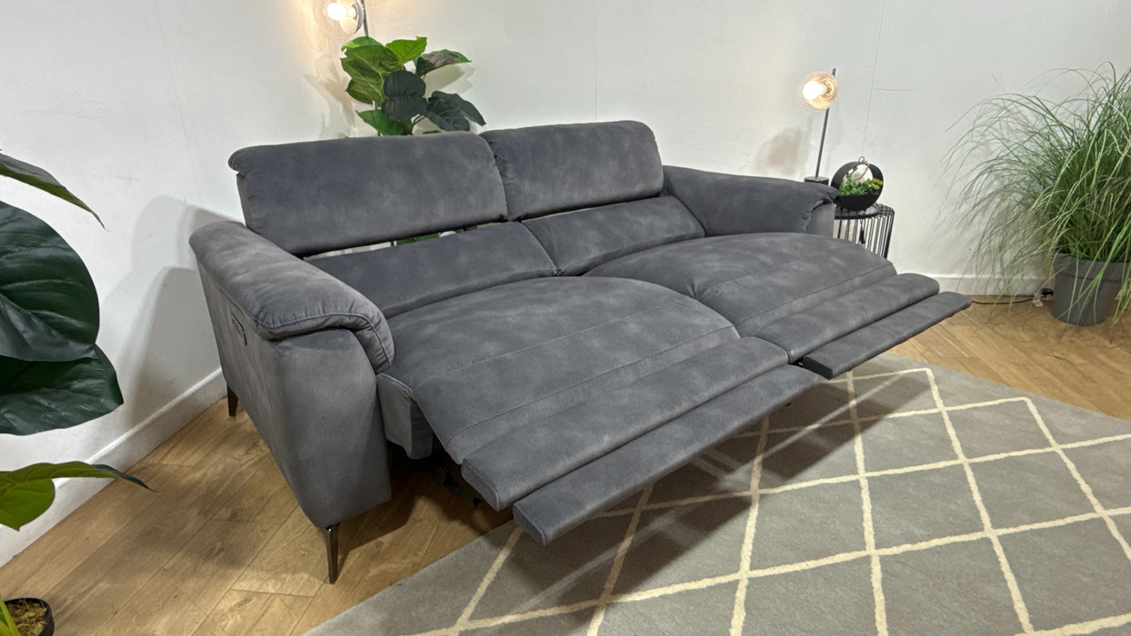 Sofology The Illinois 3 Seater Fabric Recliner Sofa in Lifestyle Mottled Charcoal