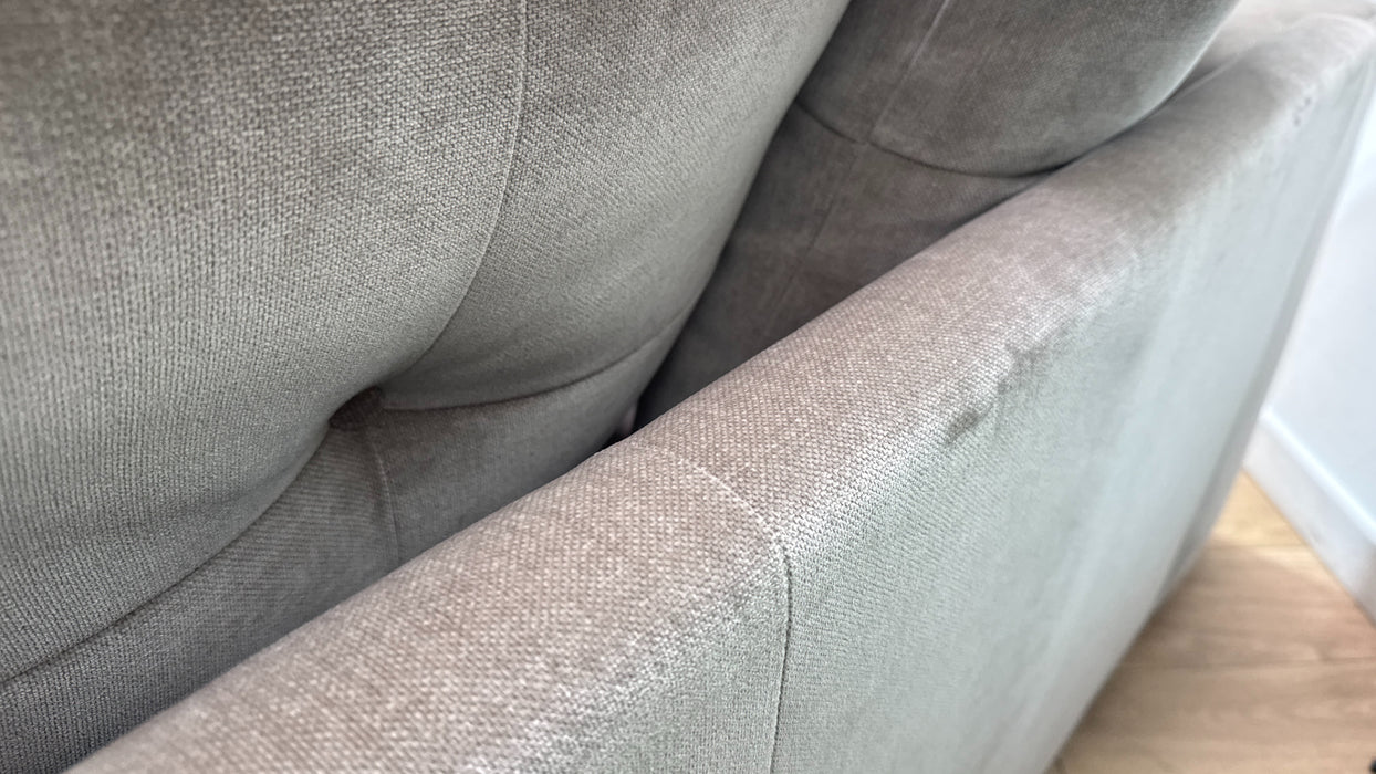 Sofology Oscar Fabric 2 Seater Gold Trim in Fine Textured Chenille Stone