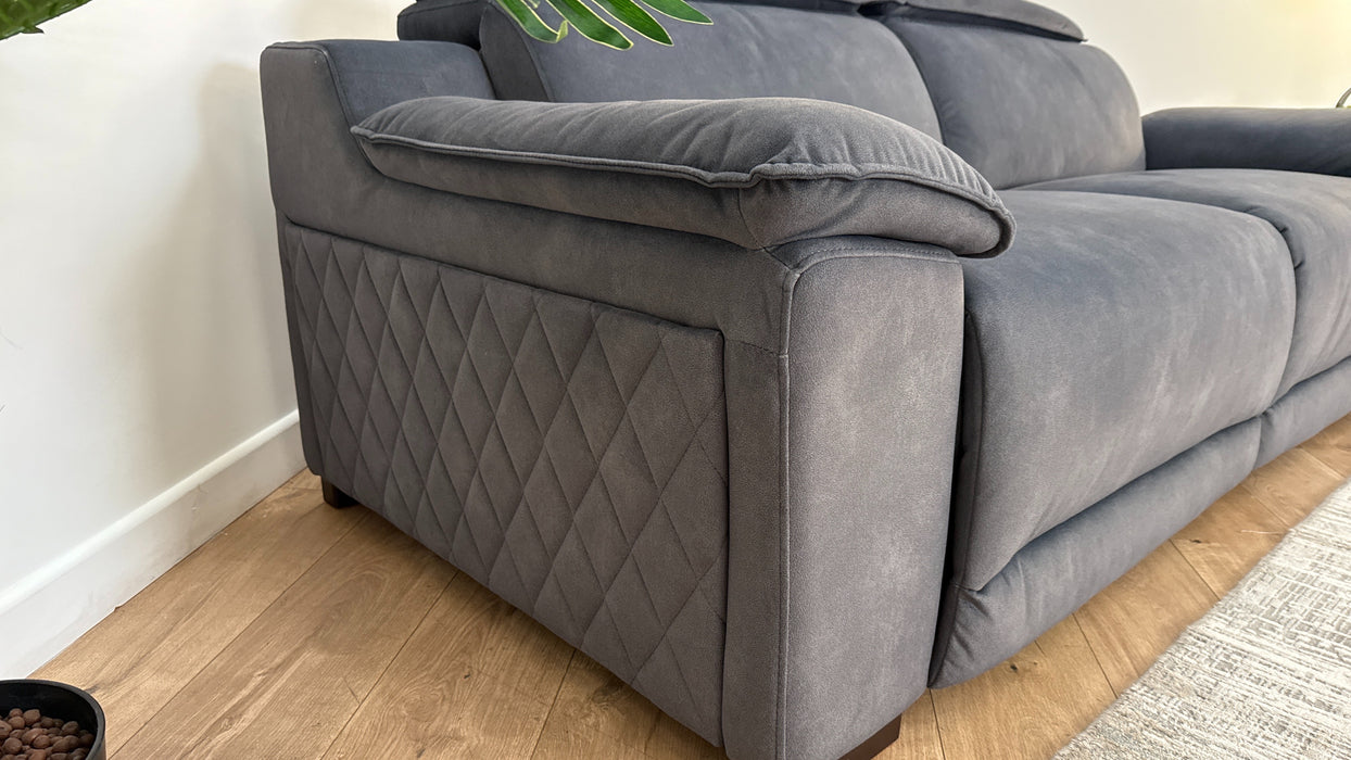 Sofology The Benz 3 Seater Sofa in Lifestyle Flecked Fabric Charcoal