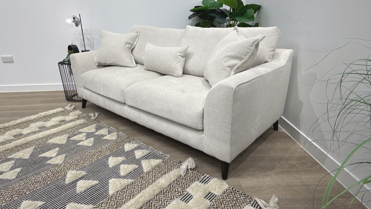 Sofology Mayfair Fabric 3 Seater Foam Seats in Linen Look Chenille Mist