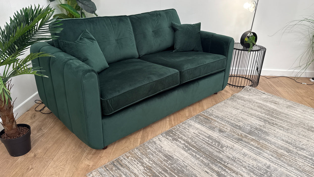 Sofology Islington Fabric 3 Seater Hypnos Deluxe Sofa Bed in Sleek Green