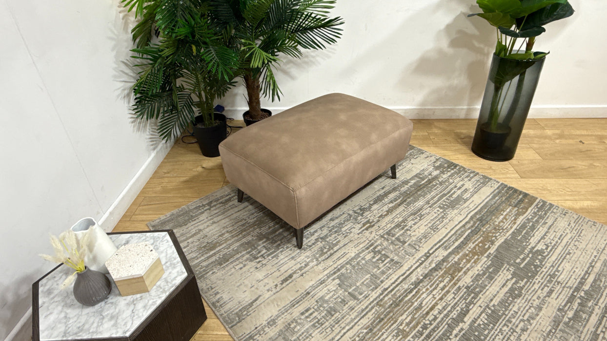 Sofology Arlington Fabric Designer Footstool in Lifestyle Mottled Latte