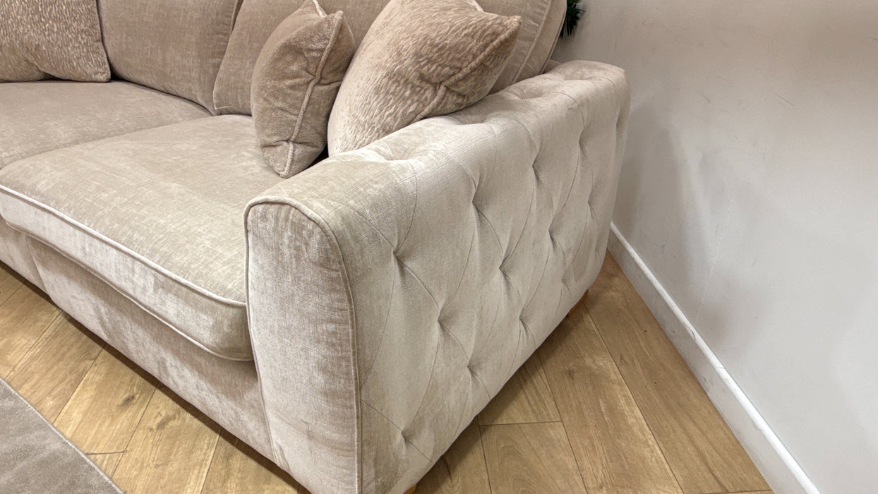 Sofology Valentina Fabric 4 Seater Split Foam Seats Full Back in Luxury Chenille Mist Mix