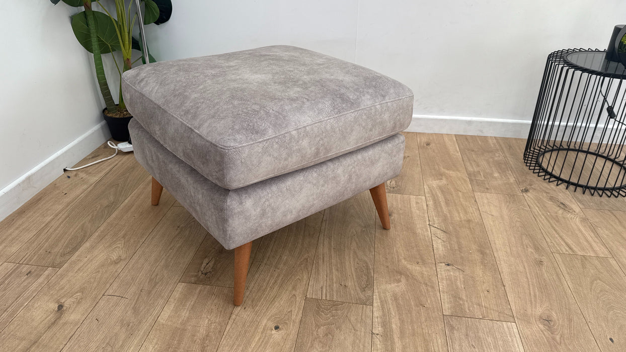 Sofology The Hackney Fabric Footstool in Lifestyle Dapple Stone All Over