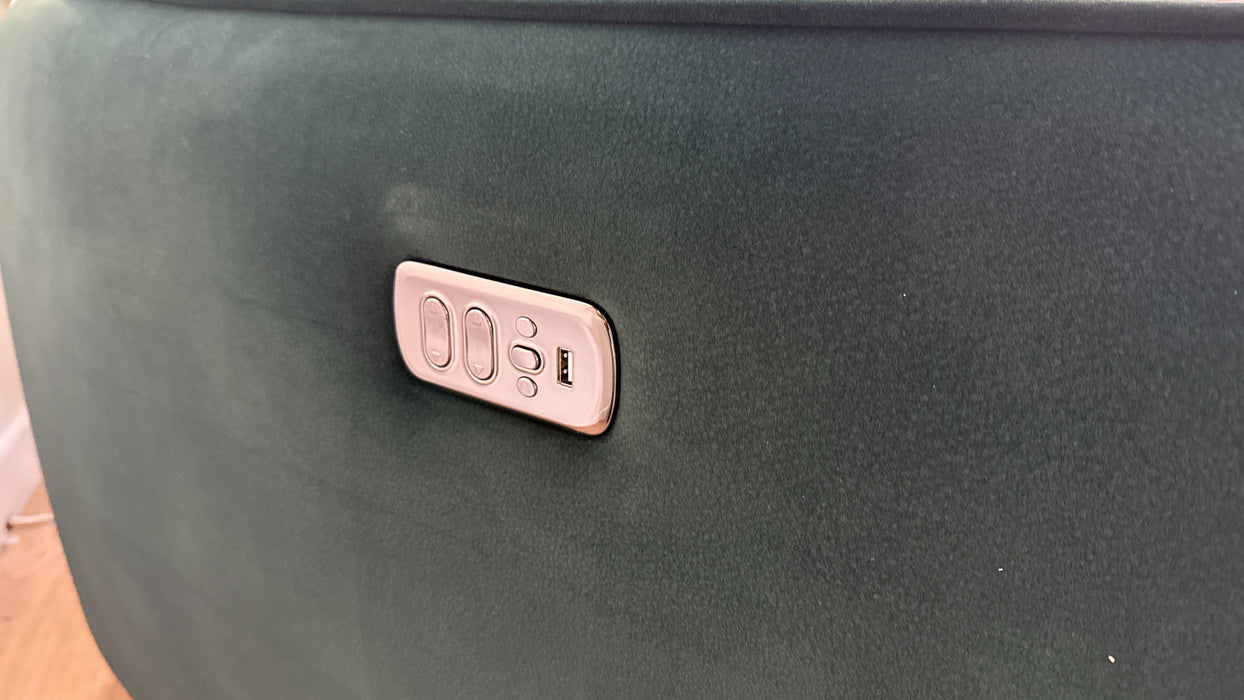 Sofology the Serene Fabric 2 Seater Power Recliner/Headrest in Lifestyle Mottled Dark Green