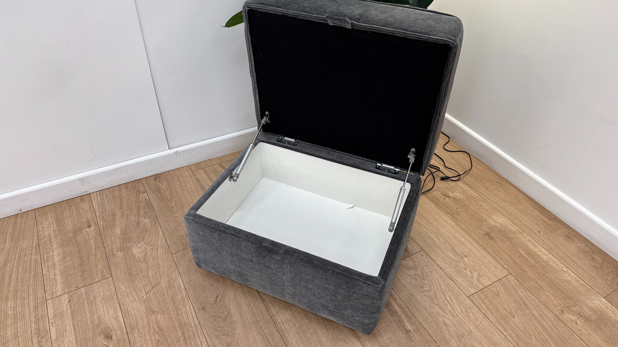 Sofology Brixton Storage Footstool in Soft Chenille Slate