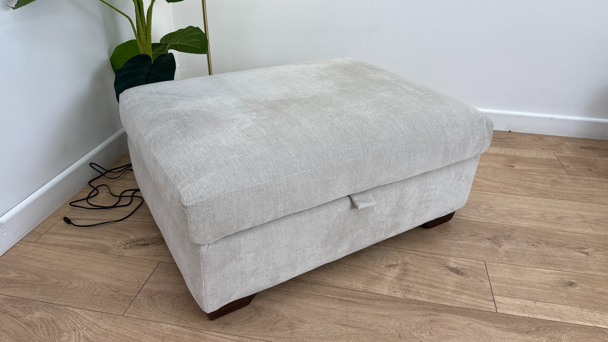 Sofology Tallulah Fabric Storage Footstool in Soft Chenille Linen