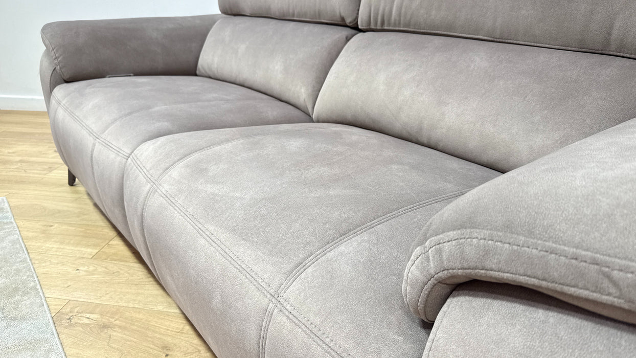 Sofology Bailey Fabric 2.5 Seater Power Recliner/Headrest in Lifestyle Flecked Nutmeg