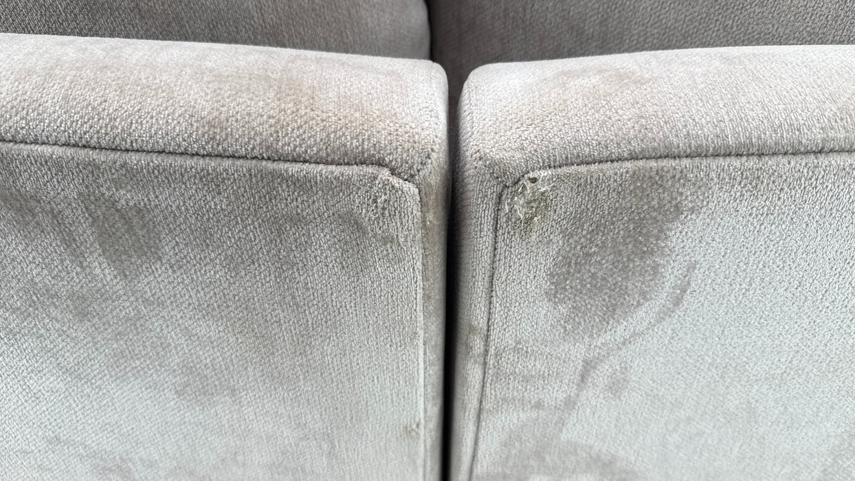 Sofology Highgrove Fabric 3 Seater Split Full Back Extra Flex in Luxury Deep Pile Chenille Silver