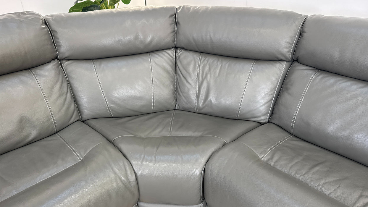 Lucius 2 Corner 2 Leather Power Recliner + Power Hdrst