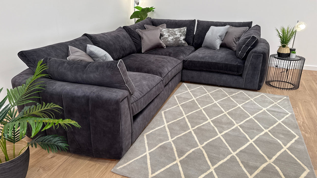 Emperor 3 Corner 1.5 Corner Sofa - Fabric - Lucerne Charcoal