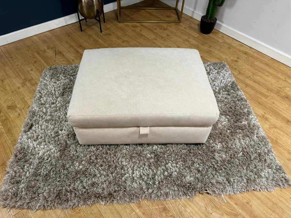 Majestica Fabric Storage Footstool - Lifestyle Marbled Ivory (WA2)