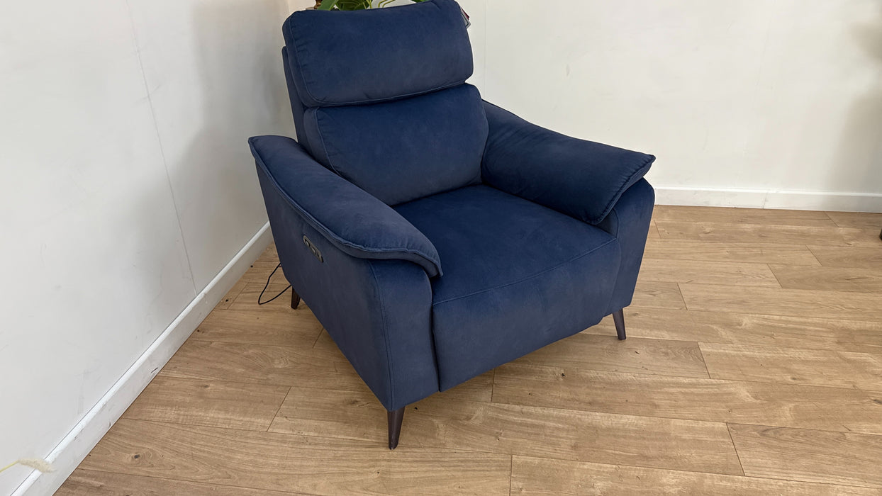 Sofology The Arlo Fabric Chair Power Recliner in Lifestyle Flecked Navy